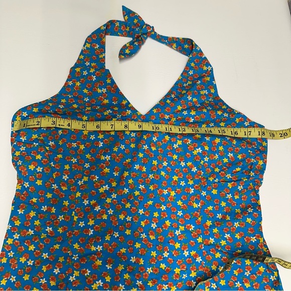 Ralph Lauren Blue and Yellow Floral Midi Dress Y2K size 12 - Picture 4 of 8